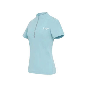 Haute qualité cavalier équestre dames fermeture éclair cheval manches longues hauts d'équitation Base d'équitation course spectacle maille chemise séchage rapide - Product Image 2