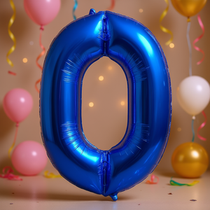 ลูกโป่งปาร์ตี้รูปเลข 0 สีน้ำเงินเข้ม ขนาด 1 เมตร บรรจุฮีเลียม สำหรับตกแต่งงานปาร์ตี้ - Product Image 3