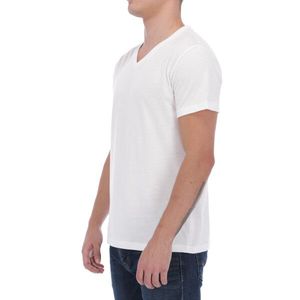T-shirt à col en V de coupe régulière de qualité supérieure, 100% coton peigné, fabriqué au Mexique avec un motif solide et léger - Product Image 3