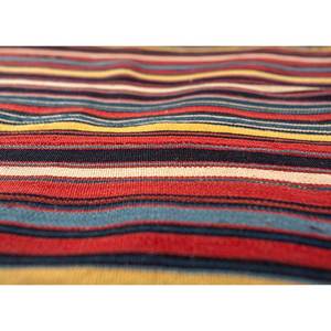 Tapis en laine tissé à la main Aalam, motif kilim rayé rouge et orange, viscose 3D pour couloir, chambre ou chevet, modèle PAEM-950 - Product Image 3