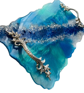 Best Quality <b>Snack</b> Serving <b>Trays</b> Custom Made Flower Resin <b>Tray</b> Home Decor Handmade Serving <b>Trays</b> Hotel Home Serving Resin <b>Tray</b> - Product Image 5