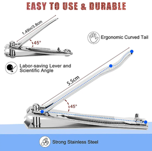 ANAAIF Coupe-ongles professionnel en acier inoxydable de grande taille, lame incurvée, ouverture large pour les ongles - Product Image 3