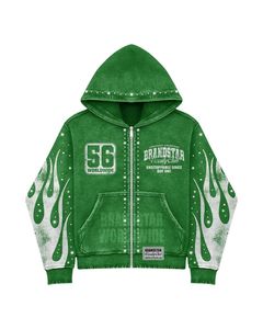 Sudaderas con capucha personalizadas con efecto de lavado ácido Impresión DTG de alta calidad Todo personaliza según tu demanda Hood Distress Big Gemstone - Product Image 2