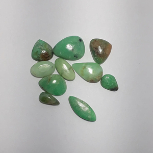 คุณภาพที่น่าทึ่ง Chrysoprase Cabochon หินหลวมแฮนด์เมด Cabochon Chrysoprase อัญมณีสําหรับทําเครื่องประดับ 57 กะรัต 10 ชิ้นอัญมณี - Product Image 1