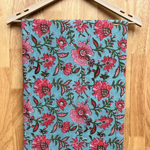 ผ้าพิมพ์ลายบล็อคมือสไตล์อินเดียผ้าพิมพ์ลายผ้าฝ้ายออร์แกนิคสำหรับเสื้อผ้าผ้าพิมพ์ลายแบบเรียบ - Product Image 1