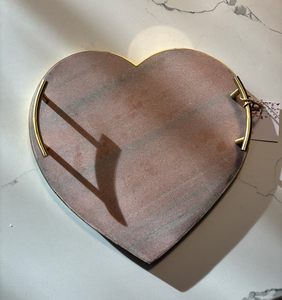 ถาดเสิร์ฟช็อกโกแลตและผลไม้พร้อมด้ามทองเหลืองถาดเสิร์ฟสีหินอ่อนสีชมพู - Product Image 1