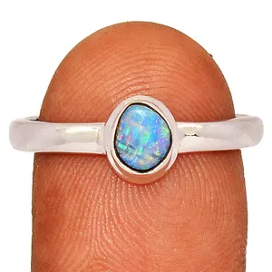 Batu permata alami dan perhiasan Arab Saudi 18k cincin mahkota perak berlapis emas Australia batu permata opal perhiasan