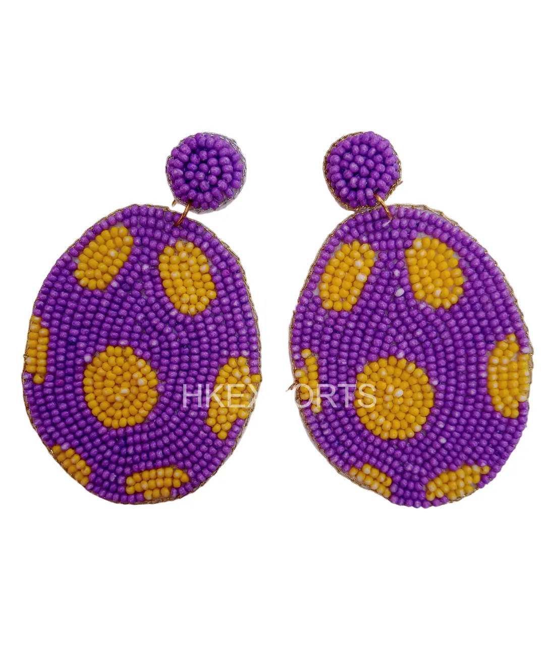 Handcrafted Colorful Springtime Beaded Easter Egg Drop Earrings - Vibrant Holiday Fashion Statement Accessories