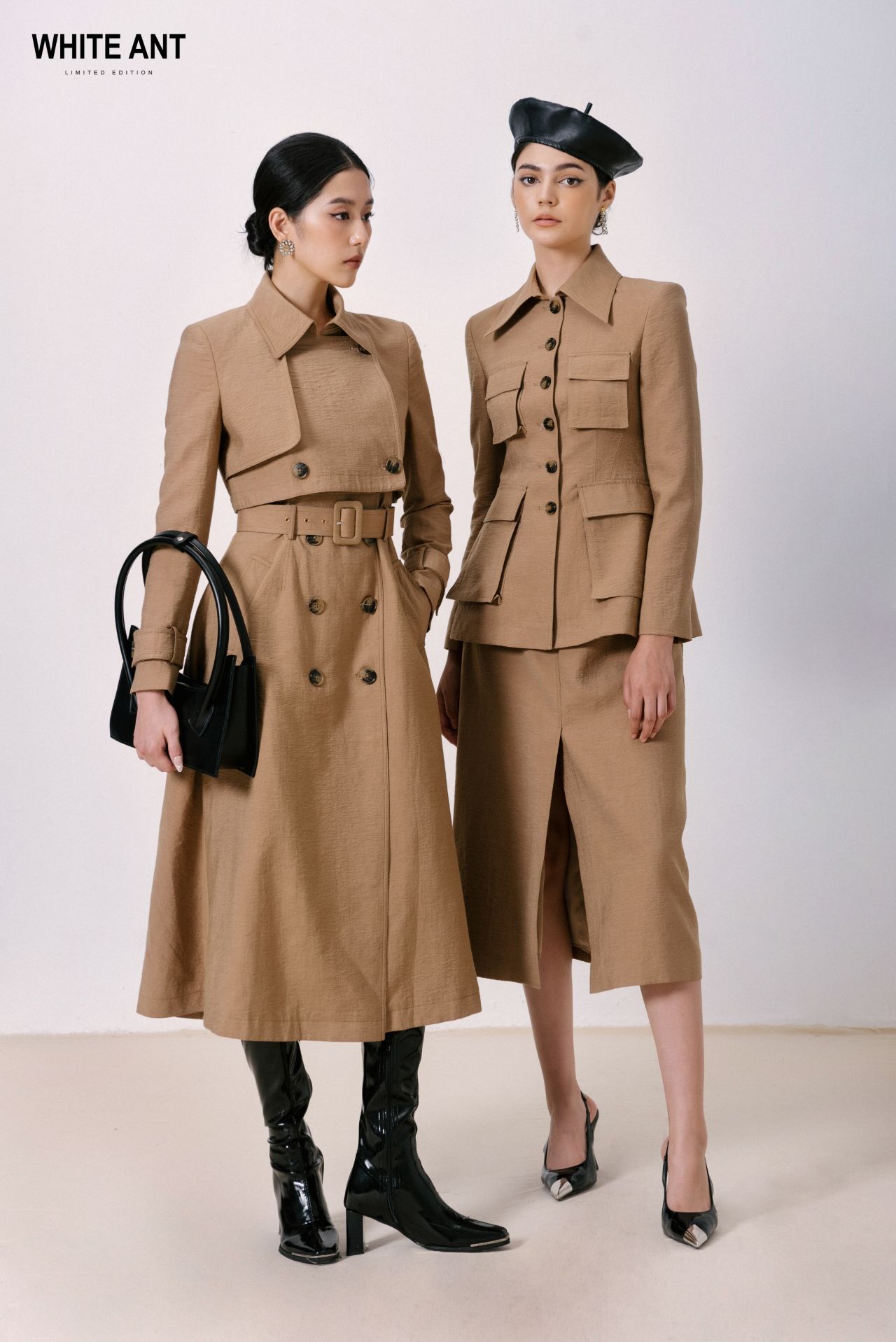 Hot Sales Simple Camel Color Long Coat for Women SERENA A-LINE