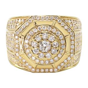 Bague Hip Hop Classique Unisexe Luxe en Or Jaune 10K 14K 18K VVS Lab Grown Full Diamond Round Alphabet Costume Jewelry Gift for - Product Image 3