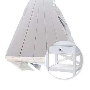 บัวไม้เอ็นจิเนียร์สีขาวพื้นเรียบสำหรับใช้ภายในอาคาร-ผลิตในมาเลเซีย มีปริมาณสินค้าจำนวนมากสำหรับขายส่ง - Product Image 1