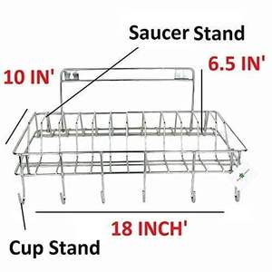 Soporte de pared para tazas y platillos con bandeja de goteo y diseño que ahorra espacio - Product Image 4