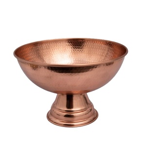 ตู้แช่ไวน์โลหะชุบด้วยค้อนทุบทำจากทองแดงชามแชมเปญทรงกลมพร้อมฐานและที่จับสำหรับบาร์โรงแรมและร้านอาหาร - Product Image 6