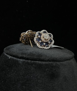 Boucles d'oreilles en or massif 14 carats et 18 carats avec diamants luxueux pour cadeau en or blanc rose jaune - Product Image 5