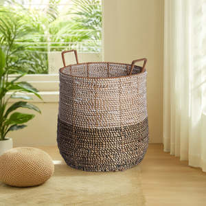 Top Selling Minimalist Plastic Rattan Wicker Planter Seagrass Baskets Indoor Home Living Room Decoration <b>Wardrobe</b> Flower Pot Bag - Product Image 5