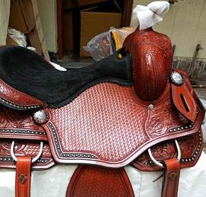 Selle Western Roping en cuir marron de qualité supérieure avec selle de siège souple Suédois noir pour l'équitation à un prix abordable - Product Image 1