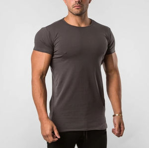 Camiseta de manga corta con ajuste de gimnasio 95% algodón 5% elastancia transpirable moda personalizada cuello redondo gimnasio camisetas con personalización - Product Image 6