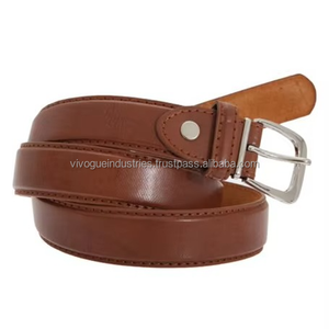 Ceinture Western vintage en cuir de vache fait à la main personnalisée 3.8cm de largeur boucle en cuivre ceinture en cuir grise décontractée durable pour hommes - Product Image 5