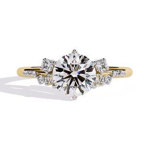 แหวนเพชรทรงกลมโต1.50กะรัตเครื่องประดับสำหรับงานหมั้นและแต่งงานแบบคลาสสิกสำหรับงานปาร์ตี้14K ทองเหลือง - Product Image 1