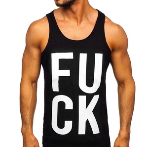 100% coton personnalisable poids lourd couleur unie Singlet confortable respirant Gym débardeur pour hommes - Product Image 5