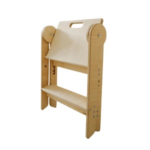 Taburete plegable de madera MDF de Color Natural OEM al mejor precio con asa para niños y adultos orinal baño fregadero cocina dormitorio - Product Image 4