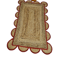 Tapis de jute rectangle fait à la main de haute qualité grand design tressé extérieur avec impression de couleur magnifiquement fabriqué en Inde