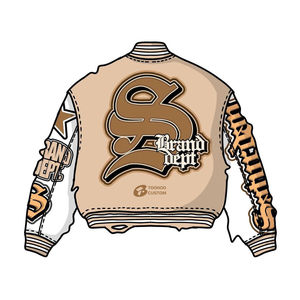 Chaqueta Varsity Premium con Parche de Calavera para Hombre, Chaqueta Bomber Universitaria Bordada, Ropa de Calle de Moda, Abrigo Cálido de Invierno - Product Image 4