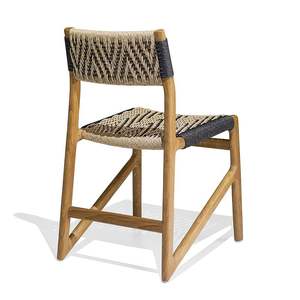 New Style Dining <b>Chair</b> Natural Wood with Rattan <b>Black</b> Combination Outdoor Restaurant Hotel <b>Chair</b> Wholesale - Product Image 5