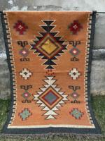 Geometrische abstrakte Muster hand gewebte moderne Dhurrie großflächige indische Wolle Jute Teppich für Home Prayer Wohnzimmer Schlafzimmer