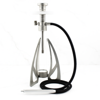 Ensemble de chicha en acier inoxydable 304 laqué, design moderne en verre transparent, motif nid d'abeille, fourniture d'usine OEM