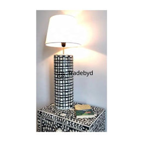 Lámpara de Mesa LED E26 AC con Incrustaciones de Hueso, Diseño de Autor, Hecha a Mano, Ecológica, Regulable, para Decoración de Dormitorio, Tradebyd - Product Image 1