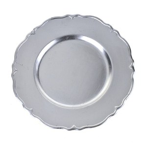 Assiette de présentation en plastique écologique exquise couleur gris lavande décor de mariage en relief plats de qualité supérieure - Product Image 2