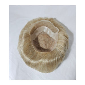 Pelucas de hombre hechas a medida de alta calidad con aspecto natural, extensiones de cabello humano de Bangladesh frontal de encaje duradero suave, opciones de tamaños - Product Image 1