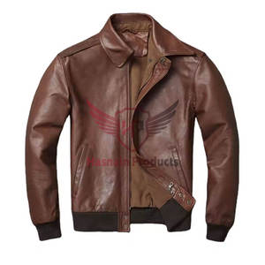 Chaqueta bomber de cuero genuino de color de retazos vintage de diseño personalizado para hombres-Cantidad a granel disponible-Tono marrón elegante - Product Image 1