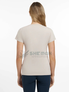 Camiseta ajustada para montar a caballo para mujer, Top elegante de competición ecuestre, ajustada, ligera, duradera, transpirable, de tela elástica - Product Image 4