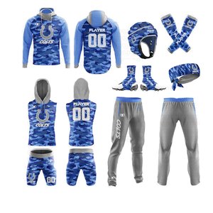 Conjuntos de Uniformes de Fútbol Americano para Equipos Adultos, Resistentes al Agua, Antibacterianos, 100% Poliéster, Sudadera con Capucha y Pantalones Cortos - Product Image 1