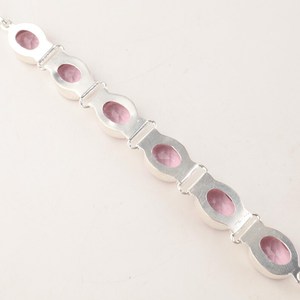 Pink Morganite <b>Charm</b> <b>Bracelet</b> Oval Gemstone 925 Sterling <b>Silver</b> Handmade Luxury Jewelry for Women Elegant Anniversary Gift - Product Image 2