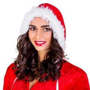 Disfraz de Santa Claus de Terciopelo para Mujer, Diseño Original del Fabricante, con Capucha Roja, Cálido <span class=keywords><strong>y</strong></span> Elegante, Disfraz de Navidad - Product Image 3