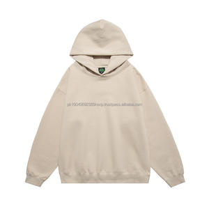 Sudadera con capucha sin bolsillos para hombre, 100% algodón, lisa, informal, con logotipo estampado, unisex, extragrande, bordada, sudaderas con capucha y sudaderas para hombre - Product Image 1