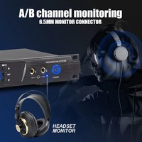 Debra ER202 Audio UHF Système de surveillance intra-auriculaire sans fil avec BT 5.0 pour casque d'écoute Stage Band Ensemble