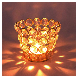 Bougeoirs chauffe-plat en cristal et chandeliers en métal pour la maison hôtel café bar pour décorations de table de noël - Product Image 3