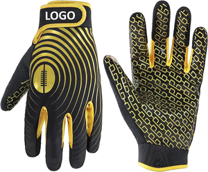 Guantes Deportivos Antideslizantes Cómodos, Agarre de Mano para Receptor, Mejor Rendimiento, Cierre con Logotipo Personalizado para Jugadores de Fútbol - Product Image 1