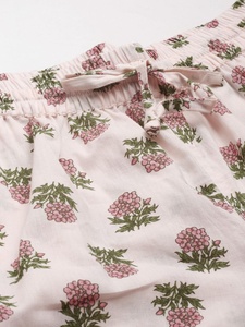 Conjunto de Pijama de Algodón Estampado Floral para Mujer, Otoño-Invierno, Manga Corta, Cierre de Botones, Bolsillos Casuales, Suave - Product Image 2
