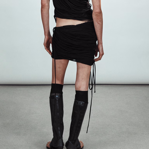 Mini-<span class=keywords><strong>jupe</strong></span> <span class=keywords><strong>taille</strong></span> basse personnalisée de haute qualité pour femme, en <span class=keywords><strong>jersey</strong></span>, avec bretelles enveloppantes, coupe ajustée, <span class=keywords><strong>taille</strong></span> <span class=keywords><strong>élastique</strong></span>, jupes de festival, fabricant OEM - Product Image 4