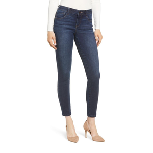 2024 Latest Design Custom High Waist Dark <strong>Blue</strong> Straight-Leg <strong>Jeans</strong> for Ladies Fashion Casual BD Supply Denim Fabric <strong>Shorts</strong> Length - Product Image 4