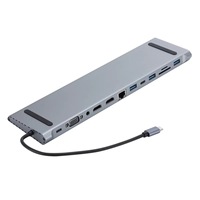 Hub USB 3.1 Tipo C de 10 Puertos de Alta Velocidad con Compatible con 4K30HZ, para Windows, Mac, Linux, Divisor de Aleación de Aluminio Resistente, en Stock