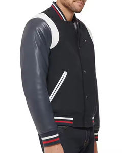 High Quality Leather Men Varsity Jacket Custom Embroidery Logo Letterman Style CollegeBaseballjacket for men - Product Image 6