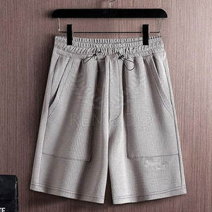 Ensemble court pour homme, style unique, hiver, à capuche, uni, respirant, grande taille, léger, taille élastique, poches latérales personnalisées - Product Image 4