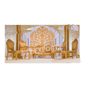 Chaise de mariage sculptée en bois, chaises de mandap en bois pour mariage indien, ensemble de meubles de mandap de mariage, décoration d'événements au Connecticut - Product Image 4