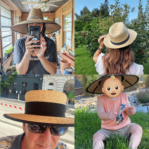 Women Men Fishing Wide Brim <b>Mat</b> Straw Hat Big Sun Beach American Flag UV Protection Custom Logo Fishing Surfing Panama Hat - Product Image 5